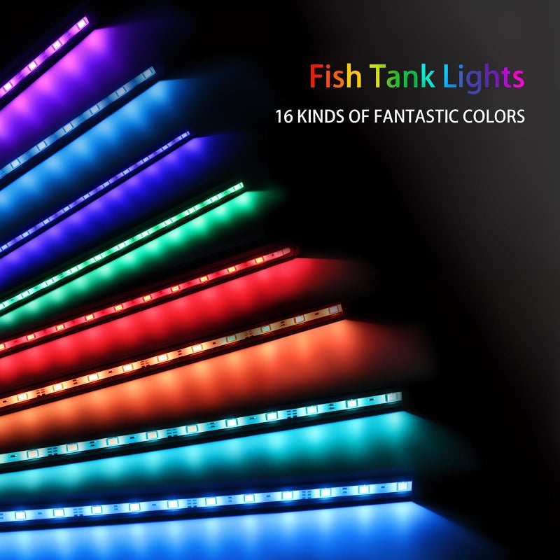 SZMiNiLED Submersible Aquarium Light, Fish Tank Light with Air Bubble Hole, RGB Color Changing Brightness Adjustable IP68 Waterproof Remote Control LED Light for Aquarium Fish Tank 20 inch - Image 3